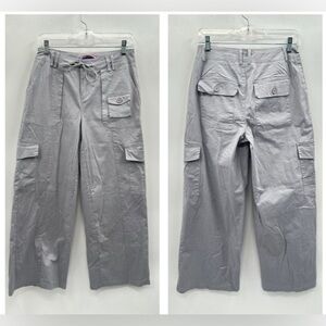 Y2K cargo EDIKTED Grey woman cotton wide leg mid-rise military style pant S